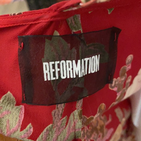 NEW ✨ Reformation Floral Wedding Party Event Ila Midi Maxi Wrap Red Dress Large - Picture 7 of 9